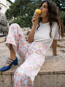 Disco Pant in Big Geranium Print