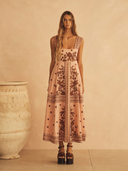 Empire Maxi Dress Infiorata Embroidered