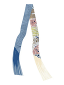 Frilly Fringe Scarf in Blue Multi