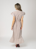 The Flutter Midi Dress | Brown Stripe