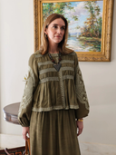 Suzanne Embroidered Jacket in Deep Olive