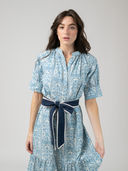 The Jane Midi Dress | Blue Mughal Block