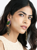 Kingfisher Earrings in Pink & Green
