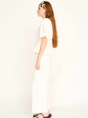 Wailea Top in White Poplin