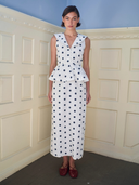 The Sailor Dress in White Polka Dot