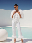 The Obsession Feather Cape in White