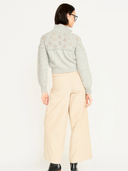 Klosters Pointelle Knit Half Zip in Feather