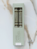 Geometric Taper Candles in Sage Green