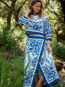 Lihua Midi Skirt in Altesse Print