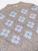 Flower Power Sweater in Beige Multi Lurex & Light Blue