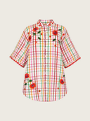 Fig Blouse in Gingham/Poppy Flower Embroidery