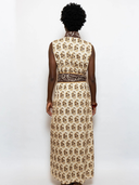 Sleeveless Marrakech Kaftan in Chocolate/Honey Paisley