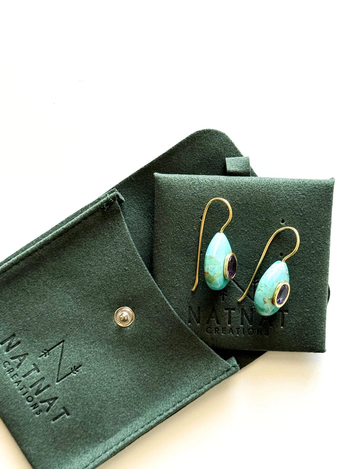 Dreamer Earrings in Turquoise & Amethyst