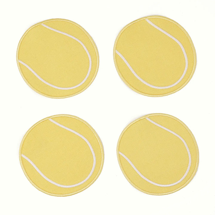 Tennis Ball Linen Cocktail Napkins