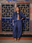 Clarkia Jacket in Navy Lurex