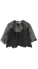Bari Organza Top in Black Waterlily