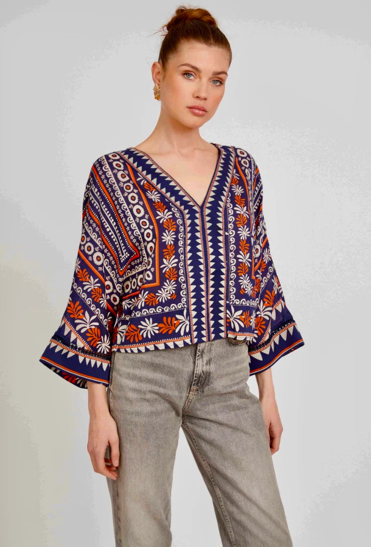Mandolin Top in Vintage Daisy