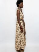 Sleeveless Marrakech Kaftan in Chocolate/Honey Paisley