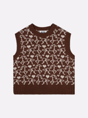 Gallop Jacquard Vest in Brown