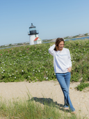 Nantucket Sweater in White & Blue