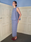 The Touquet Top in Navy Gingham