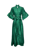 Leela Hostess Kaftan in Emerald Green Silk Taffeta