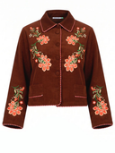 Sadie Embroidered Jacket in Burgundy