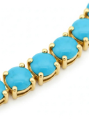 Turquoise & 18K Gold Tennis Necklace