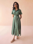 Amira Shirt Dress in Solid Palm