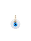 Evil Eye Glass Pendant in White