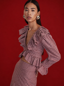Calma Blouse in Vichy Red