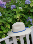 Eggshell Blue Hydrangea Hat with ACK Embroidery