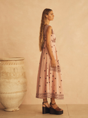 Empire Maxi Dress Infiorata Embroidered