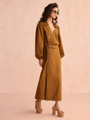 Avery Midi Dress in Solid Cinnamon