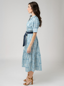The Jane Midi Dress | Blue Mughal Block