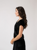 The Nan Top & Markey Skirt Set in Black Velvet