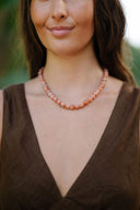 Gemstone Layering Necklace in Fire Sunstone