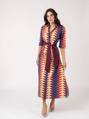 The Eloise Dress in Spice Bagru Triangle