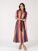The Eloise Dress in Spice Bagru Triangle