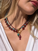 Carnelian Gemstone Beaded Toggle Necklace