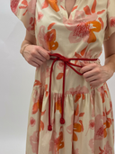 The Gabo Dress in Peonia Red