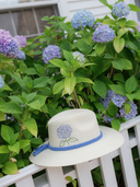 Eggshell Blue Hydrangea Hat with ACK Embroidery