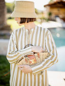 Cairo Kaftan in Khaki Stripe