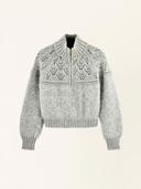 Klosters Pointelle Knit Half Zip in Feather