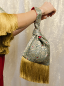 Jacquard Fringe Party Purse in Midnight Baroque