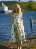 Taffeta Midi Dress in Soft Pastel