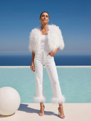 The Obsession Feather Cape in White