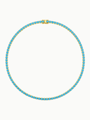 Turquoise & 18K Gold Tennis Necklace