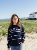 Nantucket Striped Sweater in Navy & White