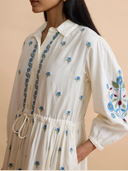 Lina Dress in Aegean Embroidery